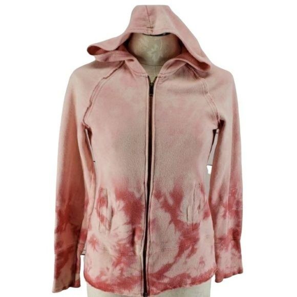 Calvin Klein Tie Dye Medium zip‎ up pink ombre Hooded Jacket - Picture 1 of 7